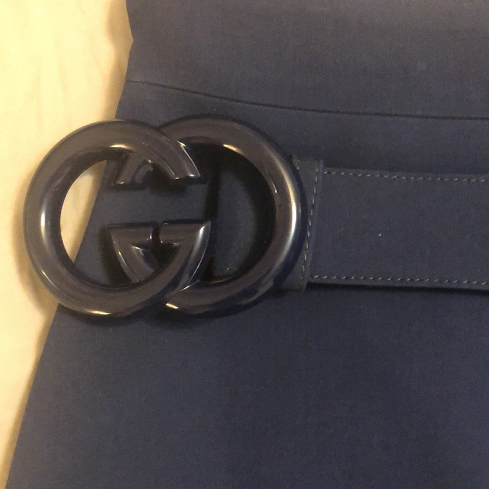 Gucci Navy A-Line Skirt with Belt - Picture 7 of 10
